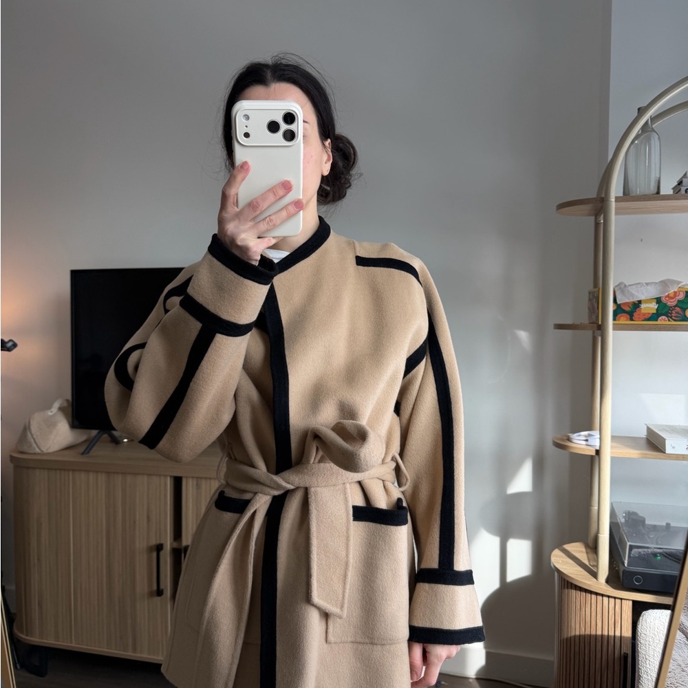 Maje double faced belted wool Coat Size 36